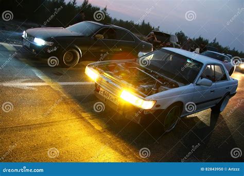 Night street drag racing editorial image. Image of fast - 82843950