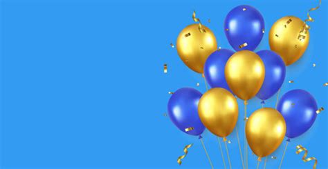 3d birthday background with realistic balloons Vector Image