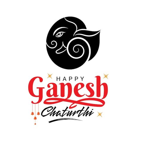 Premium Vector | Happy Ganesh Chaturthi poster with lettering and lord ...