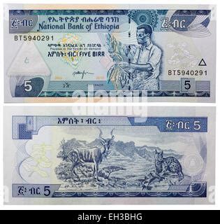 Money of Ethiopia. Ethiopian birr bills. ETB banknotes. 10 birr notes. Business, finance, news ...