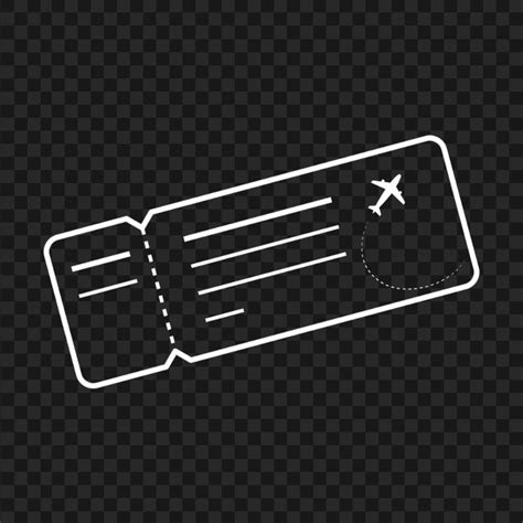 Airline Outline White Ticket Icon Logo PNG | Citypng