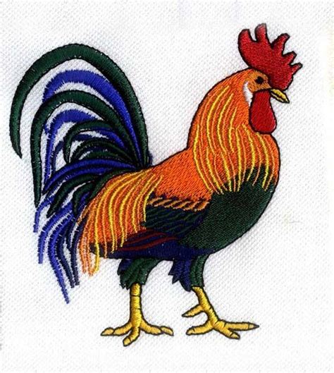 Colorful and Vibrant Rooster Embroidery Design - DigitEMB | Birds embroidery designs, Embroidery ...