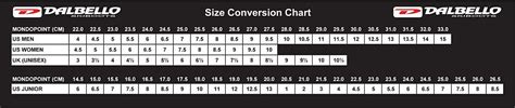 Dalbello Size Chart: A Visual Reference of Charts | Chart Master