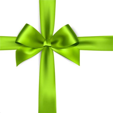 Green ribbon bows vector free download