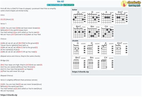 Chord: We All - tab, song lyric, sheet, guitar, ukulele | chords.vip