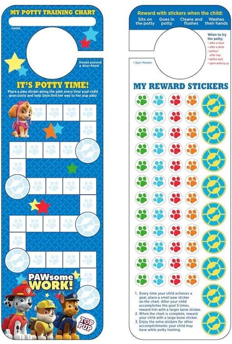 Paw patrol potty training chart stickers – Artofit