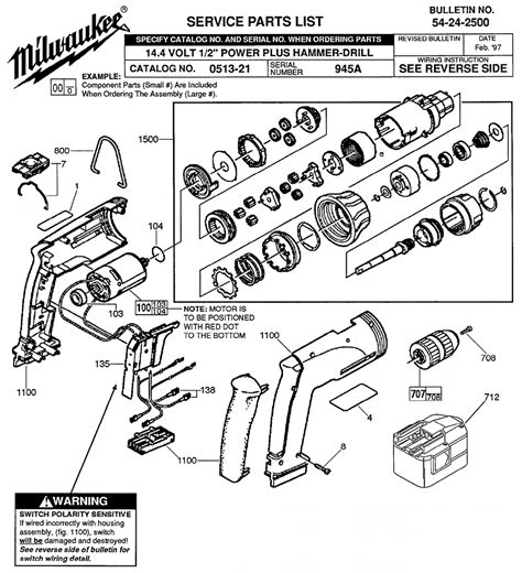 Buy Milwaukee 0513-21-(945A) 14.4 volt 1/2" power plus -drill Replacement Tool Parts | Milwaukee ...