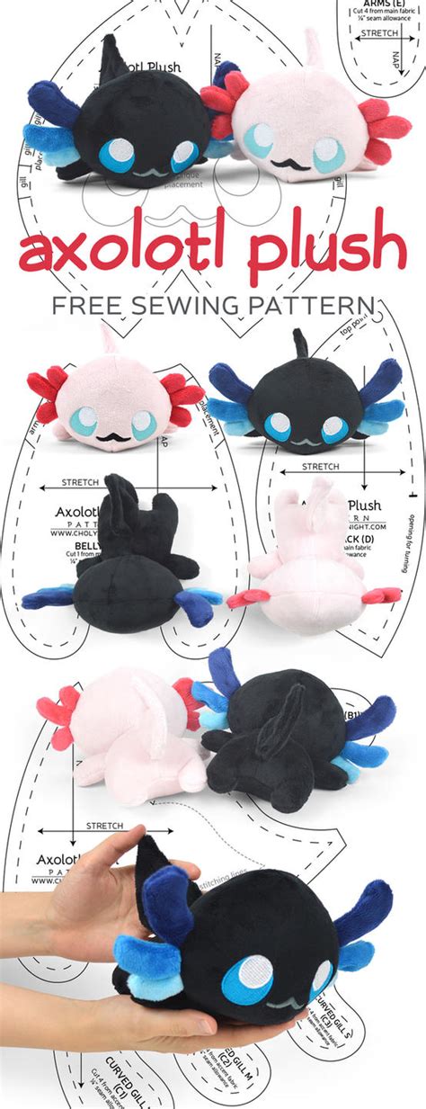 Axolotl Plush Sewing Pattern by SewDesuNe on DeviantArt