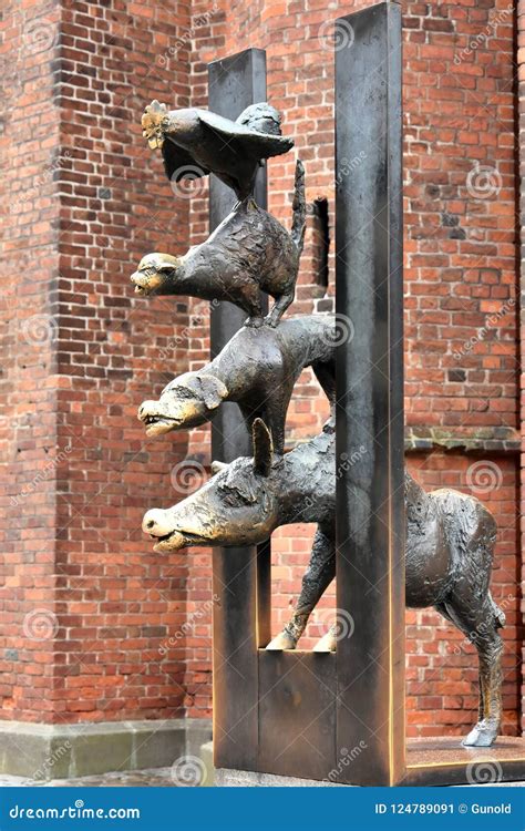 Statue of the Bremen Town Musicians in Riga Editorial Photo - Image of ...