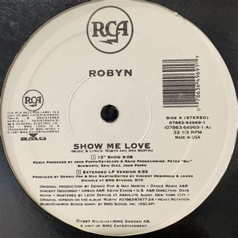 Robyn - Show Me Love (Extended LP Version) (12'') - FATMAN RECORDS