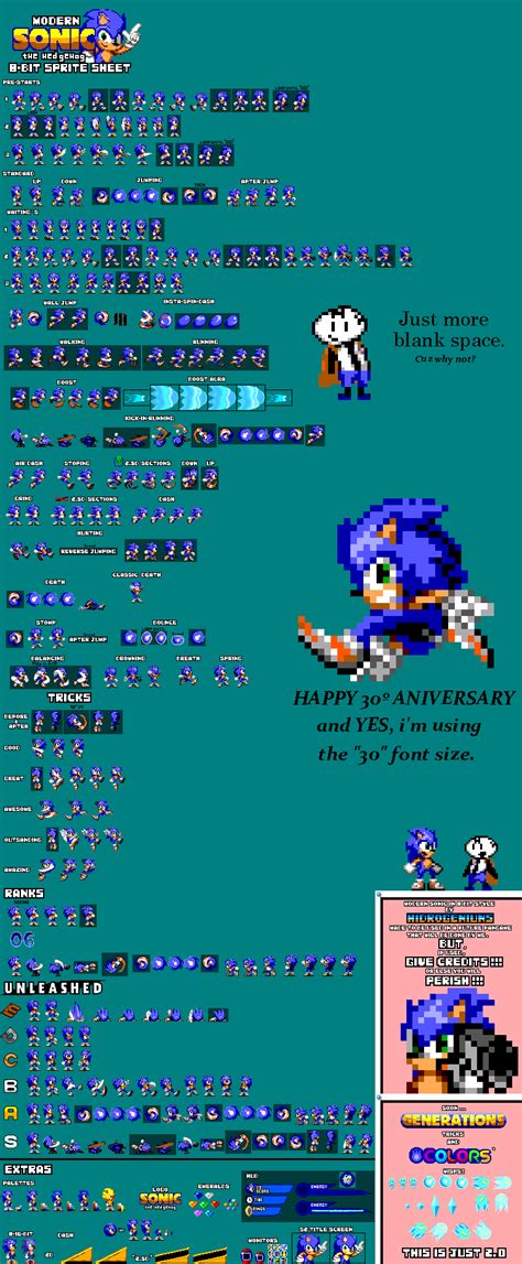 16 Bit Sonic Sprite Sheet