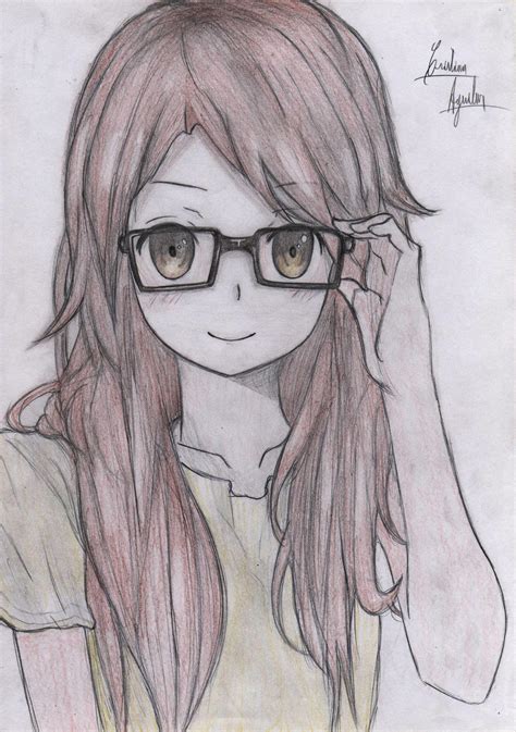 How To Draw Anime Girl With Glasses - MAXIPX