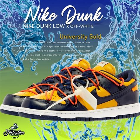 NIKE DUNK LOW X OFF-WHITE UNIVERSITY GOLD – footcationn