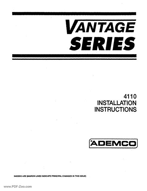 ADEMCO 4110 INSTALLATION INSTRUCTIONS MANUAL Pdf Download | ManualsLib