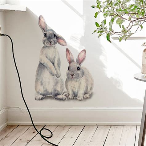 Bunny Rabbits Wall Decals Removable PVC Wall Stickers For Kids Room Nu – NordicWallArt.com