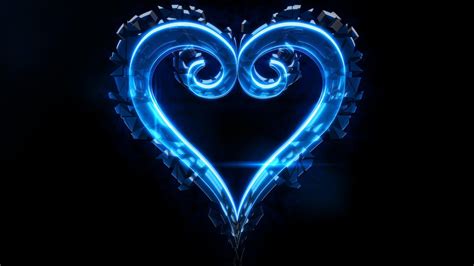 Download Light Blue Artistic Heart HD Wallpaper