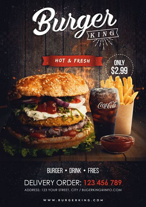 the burger king flyer is ready to be used as an ad for its restaurant or bar