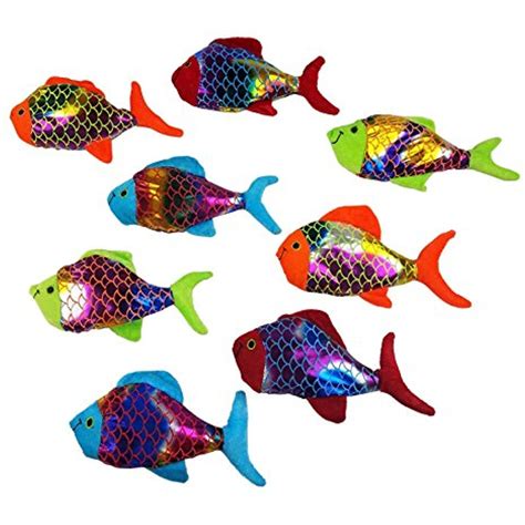 Small Plush Shiny Colored Fish Toy For Kids "Value Pack Of 8" * For ...