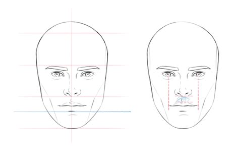 How to draw a Face in 9 Steps - Complete Tutorial & PDF | Gesichter zeichnen, Gesicht zeichnen ...
