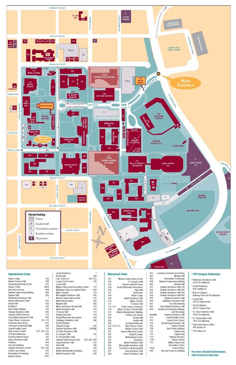 Santa Clara University Campus Map - Santa Clara CA 95053 • mappery