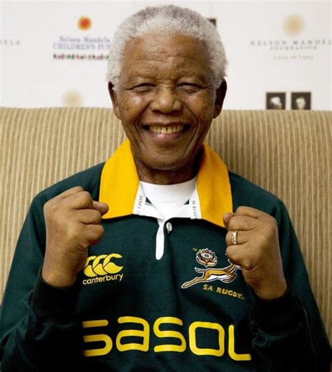 Joy! Wearing the Springbok Jersey! | Nelson mandela, Nelson mandela ...