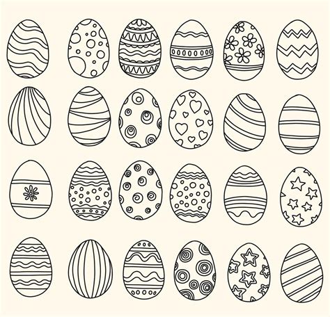 Easter egg doodle freehand drawing collection. 5901608 Vector Art at ...