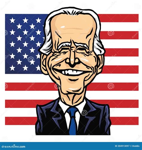 Joe Biden Elegido Presidente De Estados Unidos Con La Bandera Americana Fondo Caricatura Vector ...