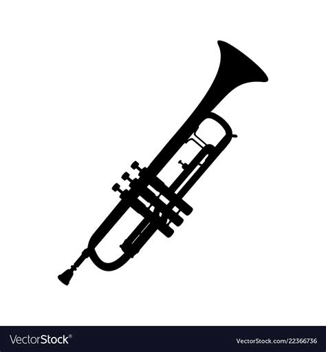 Trumpet dark silhouette Royalty Free Vector Image