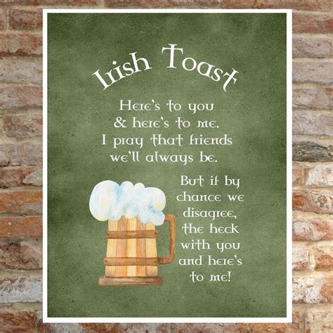 Irish Drinking Toast Art Print: Here's to You & Here's - Etsy | Irish toasts, Heres to you ...