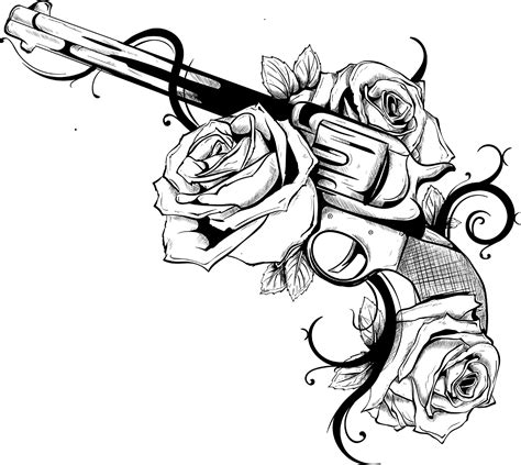 coloring pages guns and roses white dove with guns roses tattoo - guns ...