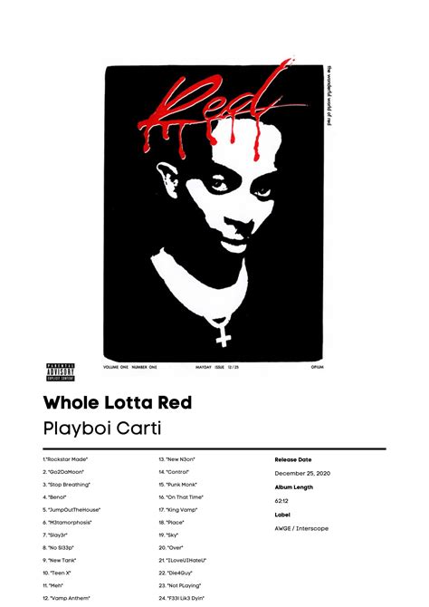 Playboi Carti, Whole Lotta Red | Playboi Carti Music Gift | Birthday ...