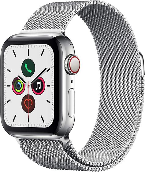 Amazon.com: Apple Watch Series 5 (GPS + Cellular, 40mm) - Stainless ...