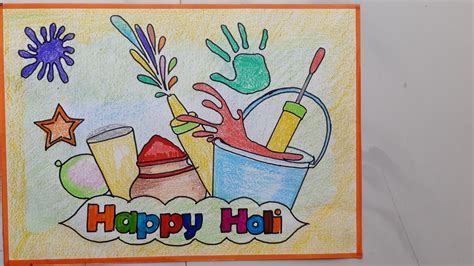 Holi Drawing || Holi Festival Poster || How to Draw Holi Special Poster ...