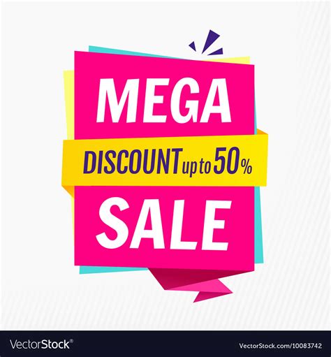 Mega sale banner template discount up to 50 Vector Image