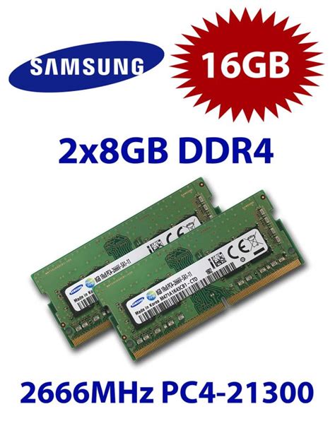 Samsung 2x 8GB = 16GB KIT DDR4 RAM 2666 Mhz PC4-21300 SO-DIMM ...