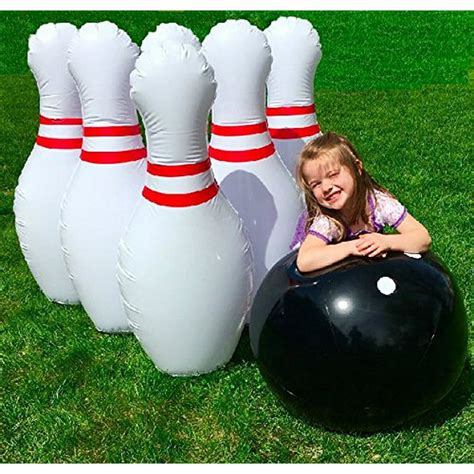 Giant Inflatable Bowling Set - 39" Pins and 23" Ball, Giant indoor ...