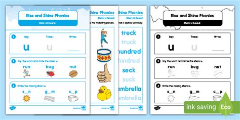 Rise and Shine Phonics: Short U Sound Activity