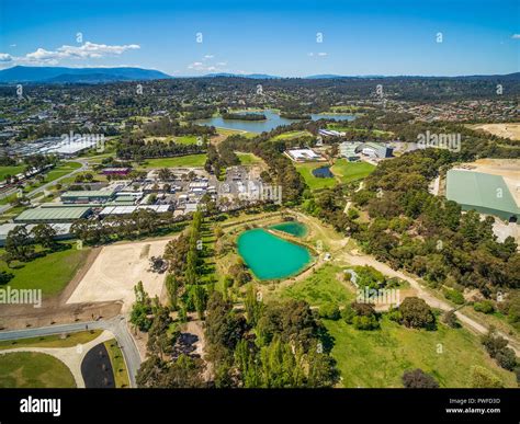 Aerial view of Lilydale suburb on bright sunny day. Melbourne, Victoria, Australia Stock Photo ...