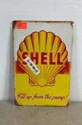 Metal Shell gas advertising sign, 8x12” - Hash Auctions
