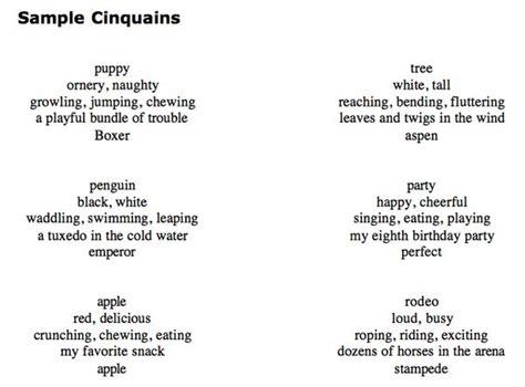 examples of cinquain poems - Google Search | Projects to Try ...