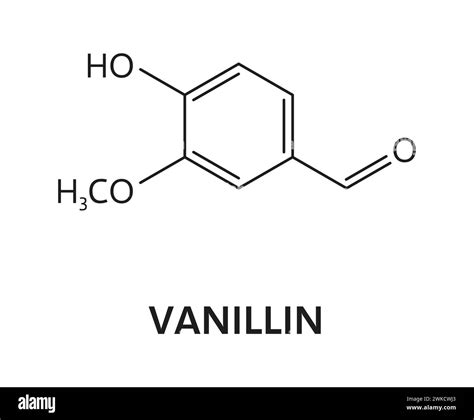 Vanillin molecule formula of chocolate chemical and molecular structure ...