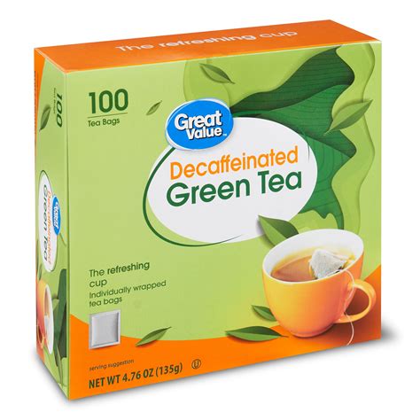 Great Value Decaffeinated Green Tea Bags, 100 Count - Walmart.com