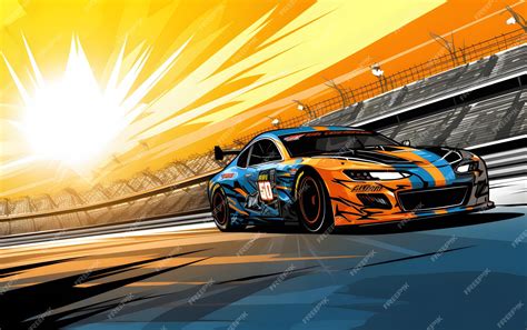 Premium AI Image | Colorful Illustration nascar race car sports background