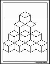 Cube Coloring Pages  Kidsuki sketch template