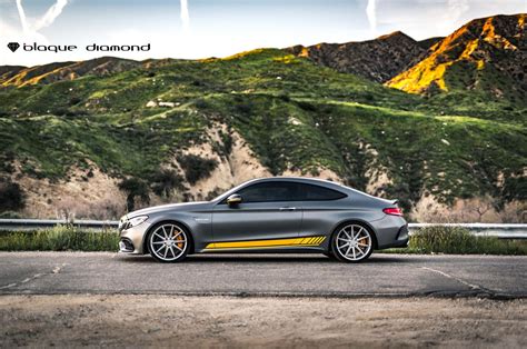 Racing Looks of Custom Gray Matte Mercedes C Class With Yellow Stripes — CARiD.com Gallery