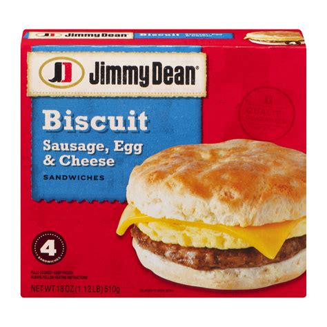 Jimmy Dean Biscuit Sandwiches Sausage, Egg and Cheese Meal Size 4CT ...