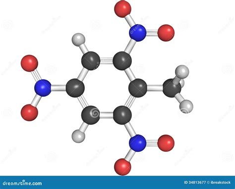 Chemical Structure Of Trinitrotoluene (TNT) Stock Illustration - Image ...