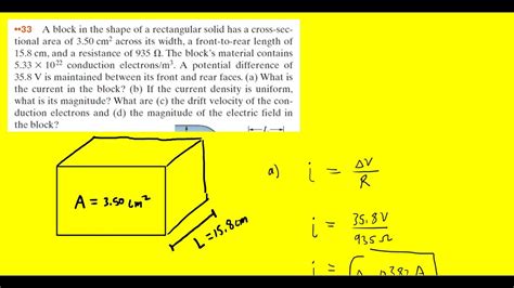 A block in the shape of a rectangular solid has a cross-sectional area - YouTube