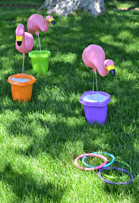 Summertime Flamingo Ring Toss Game | Building Our Story