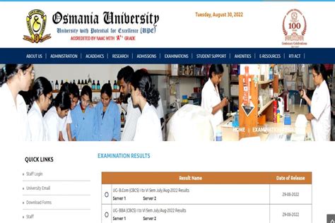 OU Results 2022:Osmania University B.Com, BBA Semester Result Out on ...